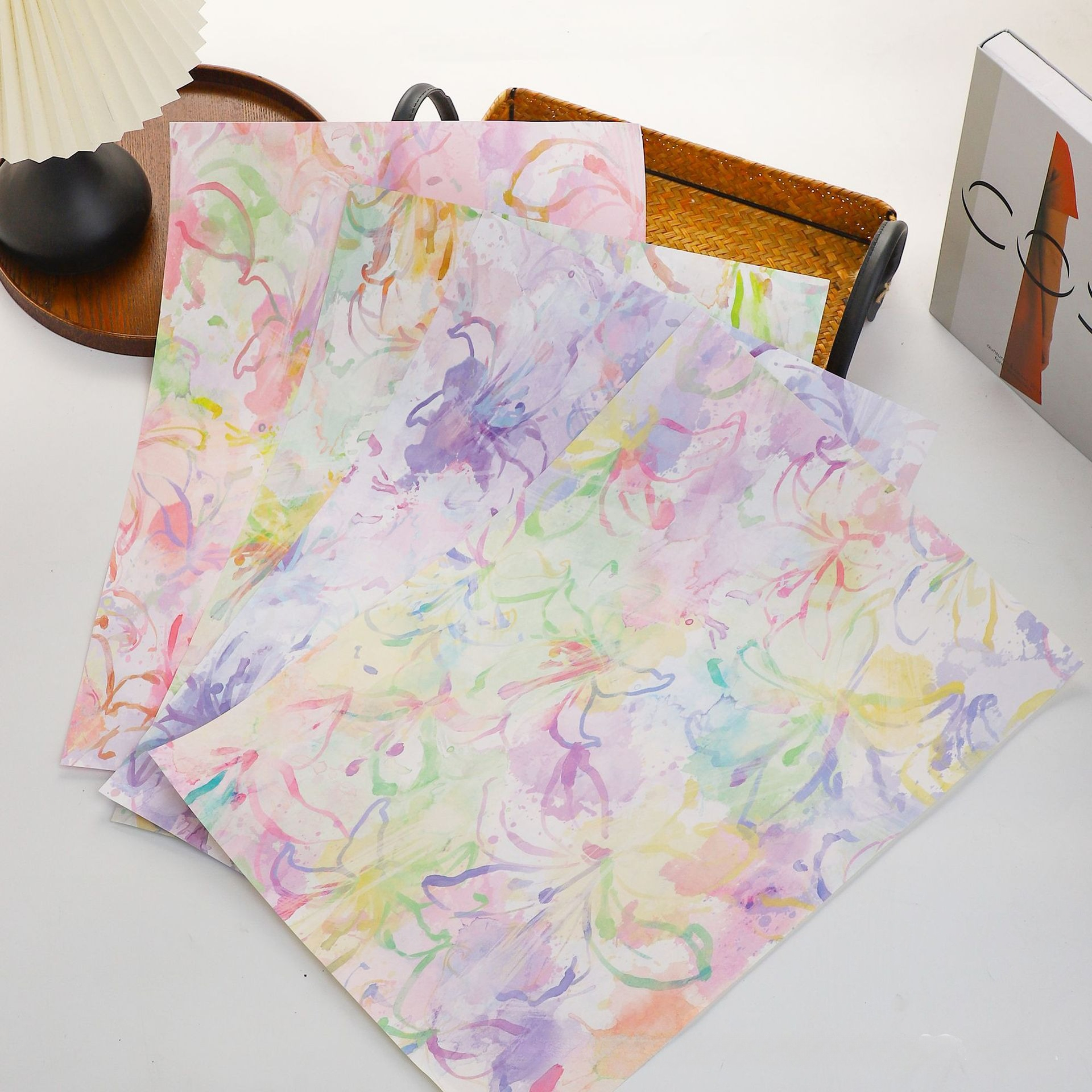 Flower Wrap Kraft - Colorful Romantic Oil Painting Style Wrapped