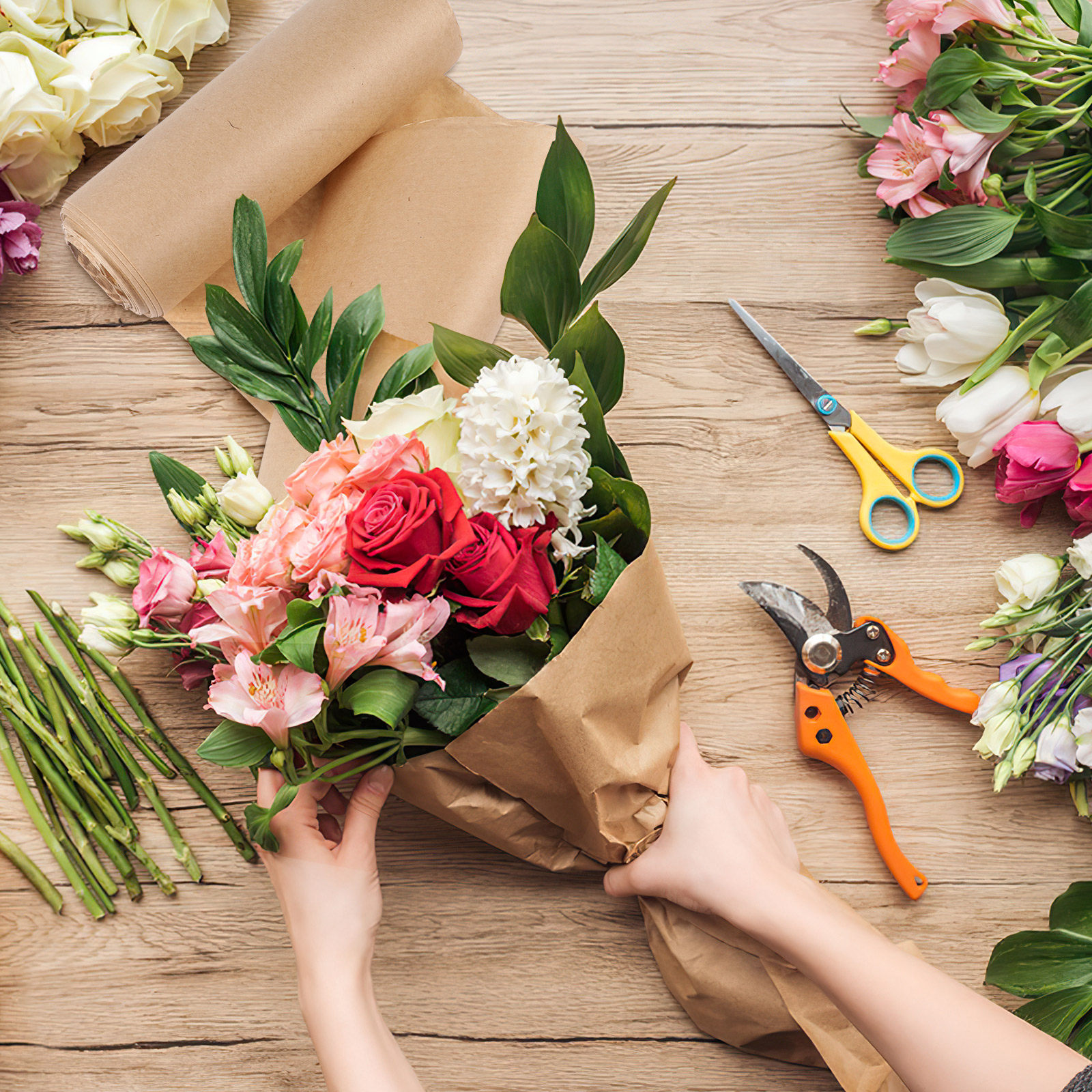 Kraft Paper Roll Brown Wrappin - Flower Wrap Kraft 리뷰 및 가격