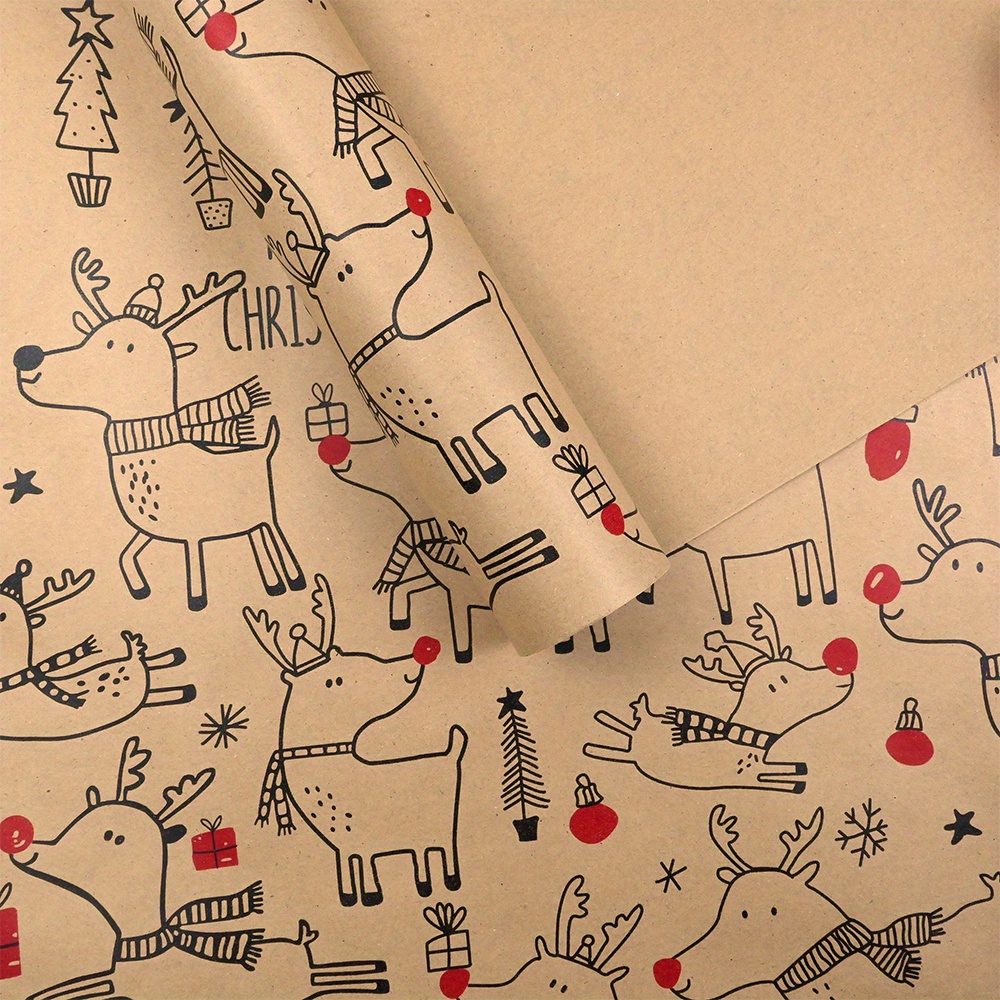 1roll Vintage Reindeer Kraft W - Flower Wrap Kraft 리뷰 및 가격