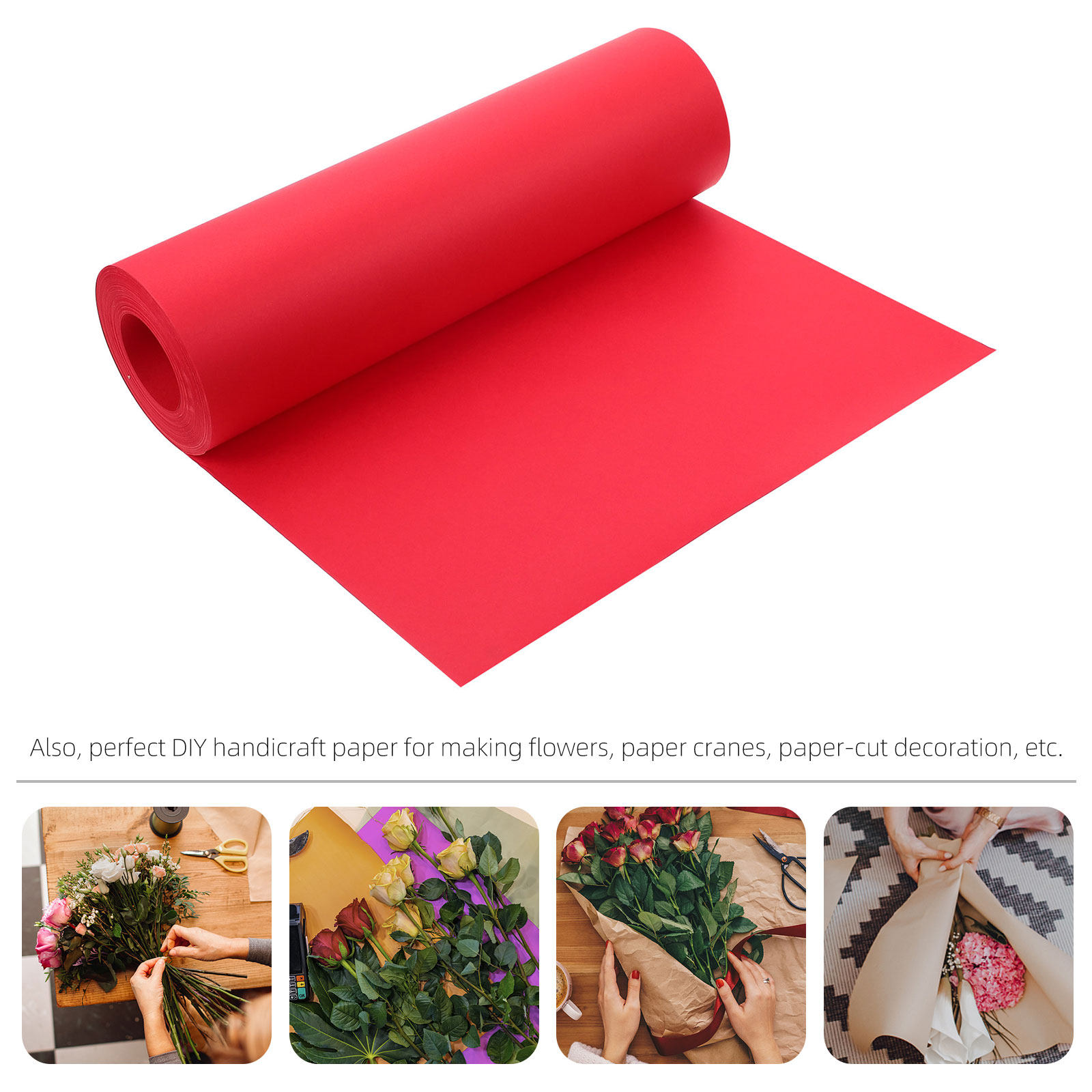 1 Roll Red Kraft Paper Roll fo - Flower Wrap Kraft 리뷰 및 가격