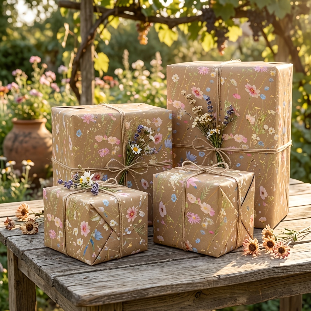 1 Roll of Vintage Forest Flora - Flower Wrap Kraft 리뷰 및 가격