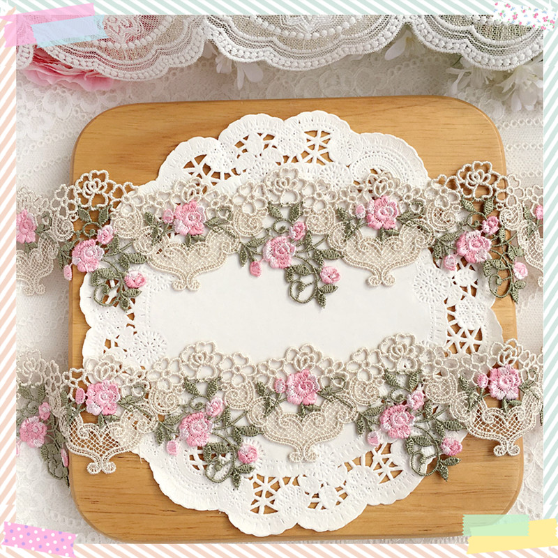 1yard 6cm Wide Pink Green Lace - Floral Tape Green 리뷰 및 가격