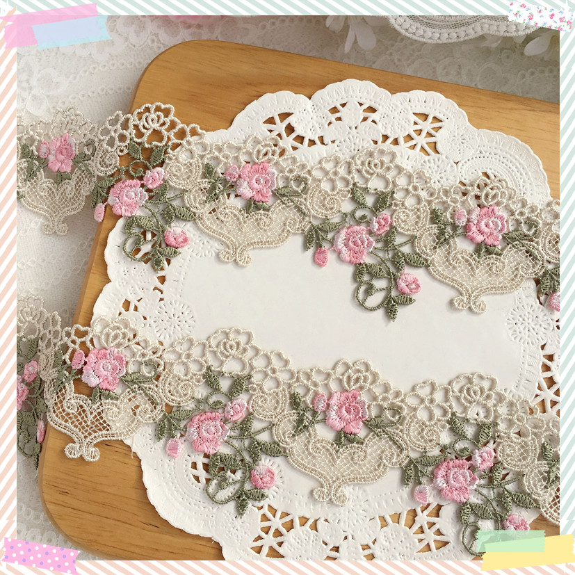 1yard 6cm Wide Pink Green Lace - Floral Tape Green 리뷰 및 가격