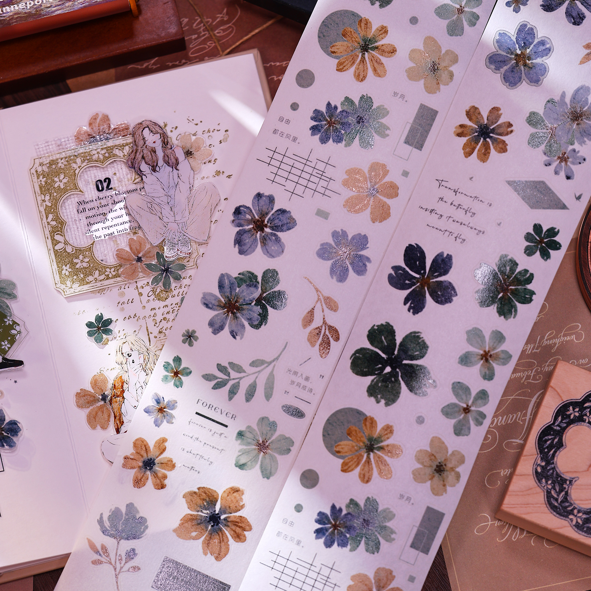 XiaoBaiJia Studio Vintage Yell - Floral Tape Green 리뷰 및 가격