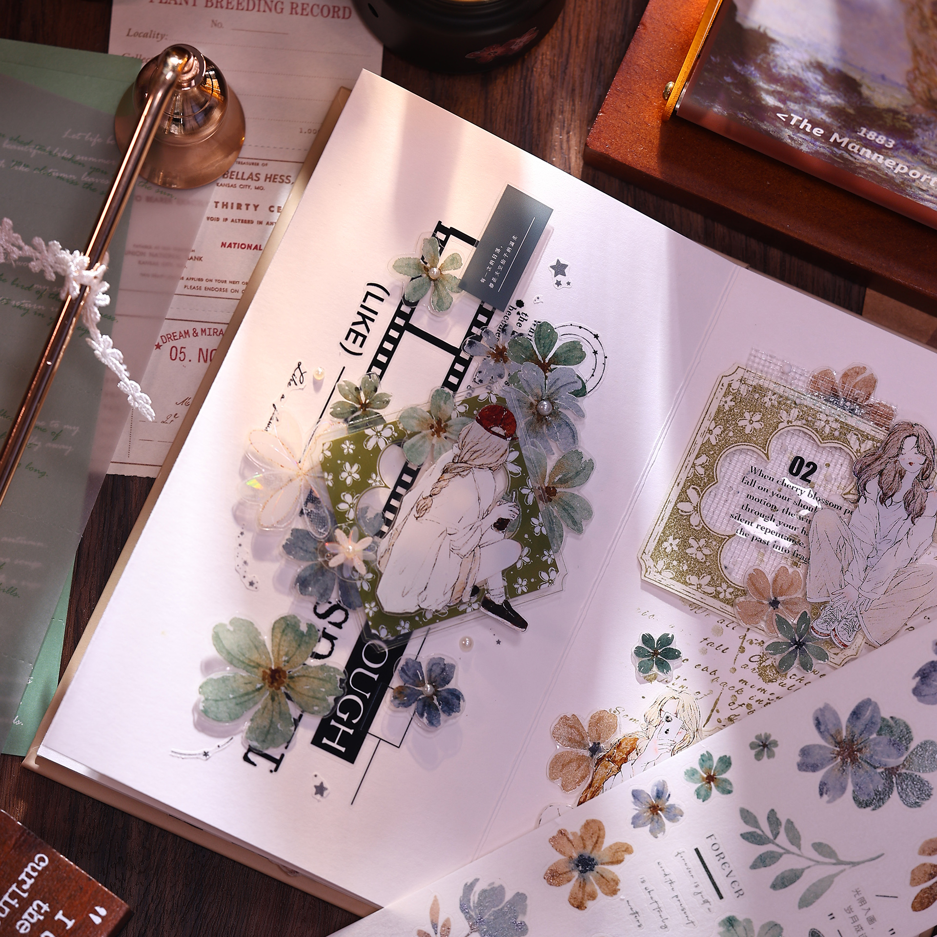 XiaoBaiJia Studio Vintage Yell - Floral Tape Green 리뷰 및 가격